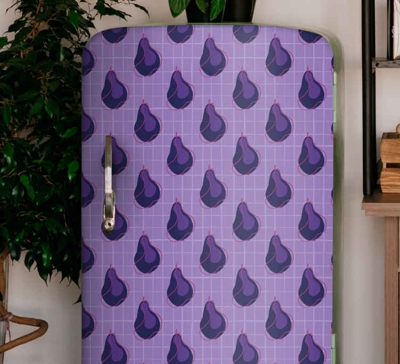 Sticker pour Frigo Style de griffonnage de fruits poire violette