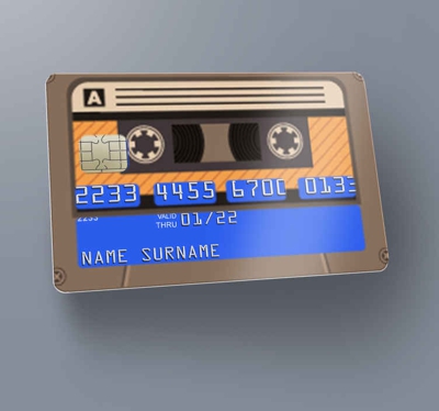 Sticker Carte Bancaire Cassette des années 70