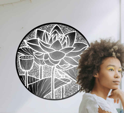 Sticker Mural Fleur Style traditionnel de fleur de lotus en oferta