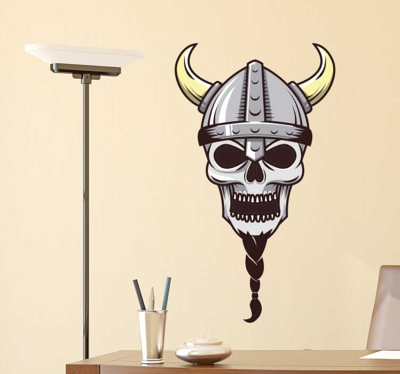Sticker crâne viking