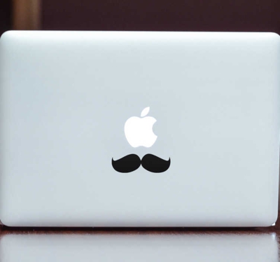 Sticker ordinateur moustache Français