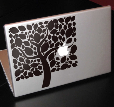 Sticker mac apple arbre carré