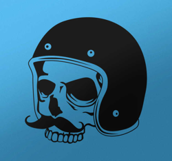 Sticker crâne casque skate en oferta