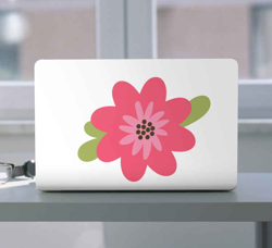 Sticker PC Silhouette de fleur simple en oferta