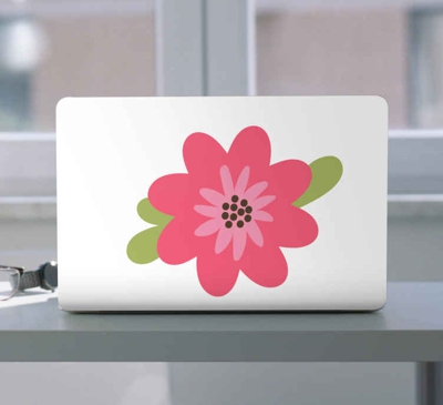 Sticker PC Silhouette de fleur simple