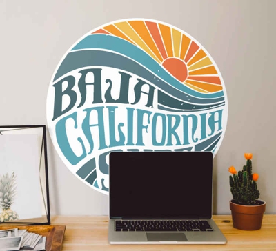 Sticker Retro Surf de baja california