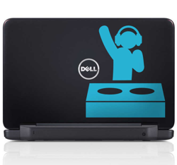 Sticker pc portable dj pictogramme características