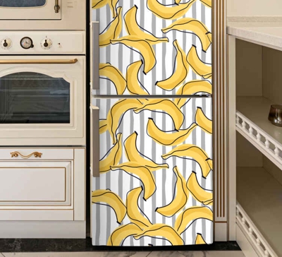 Sticker pour Frigo sticker banane dans un style doodle