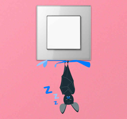 Sticker pour Interrupteur Chauve-souris désactiver le texte precio