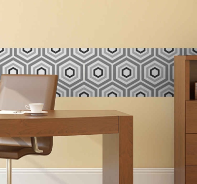 Frise Autocollante Formes hexagonales de bordure d'autocollant gr