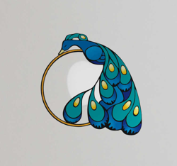 Sticker ordinateur paon art nouveau precio