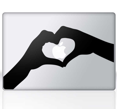 Sticker PC portable mains coeurs