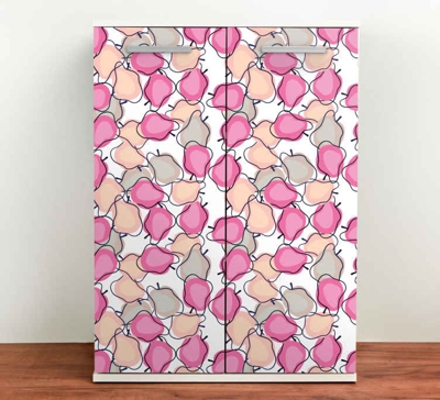 Sticker Deco Meuble Modèle avec des fruits roses