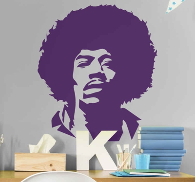 Sticker Retro Jimi hendrix silhouette