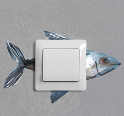 Sticker pour interrupteur Poisson aquarelle precio