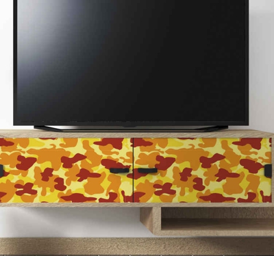 Sticker Frise Murale Camouflage orange