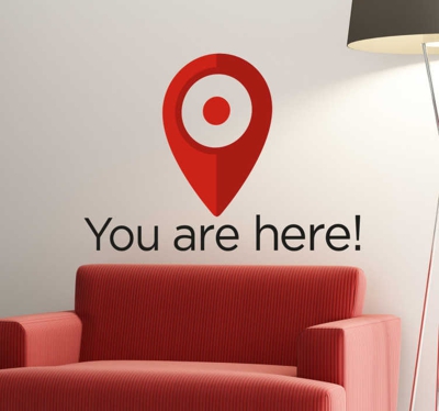 sticker you are here localisation