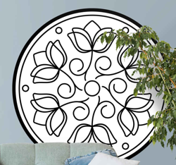 stickers voiture fleurs Fleur de vie noir et blanc precio