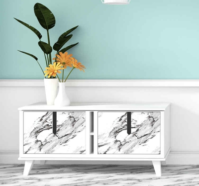 Sticker Deco Meuble Marbre gris élégant