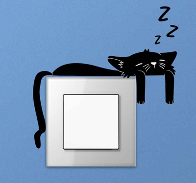Sticker pour Interrupteur Chat noir