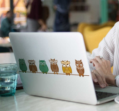 Sticker PC Ligne de hibou