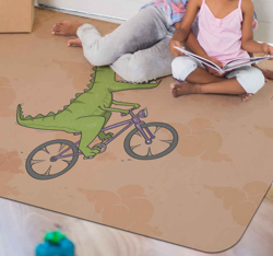 tapis vinyl forme animal Dinosaure sur un tapis animal de vélo características