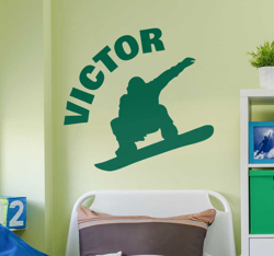 Sticker Mural Silhouette Snowboard Personnalisable precio