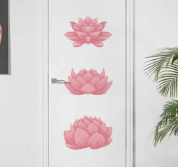 Sticker de Porte Grande conception originale de fleur rose características