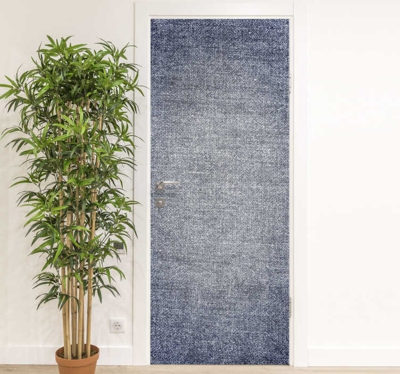 Autocollant de porte en verre denim