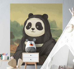 Sticker Animal Sauvage Panda comme monalisa precio