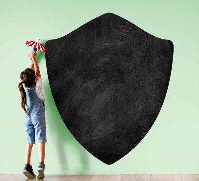 Sticker Mural Ardoise Mignon, bouclier, icône, silhouette