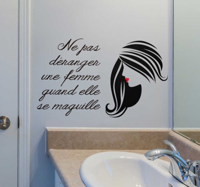 Sticker Salle de Bain Citation Maquillage