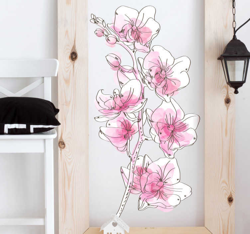 Sticker Mural Orchidées Aquarellées precio