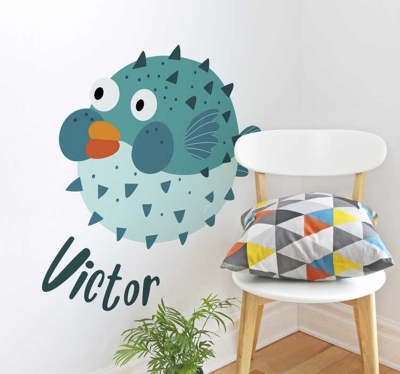 Sticker Chambre Enfant Poisson globe