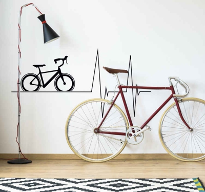 Sticker vélo battements de cœur