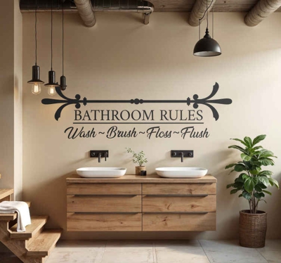Sticker mural texte salle de bain