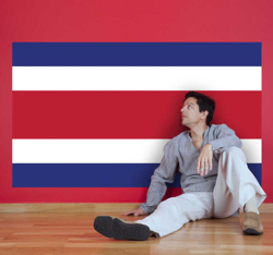 Autocollant mural drapeau Costa Rica en oferta
