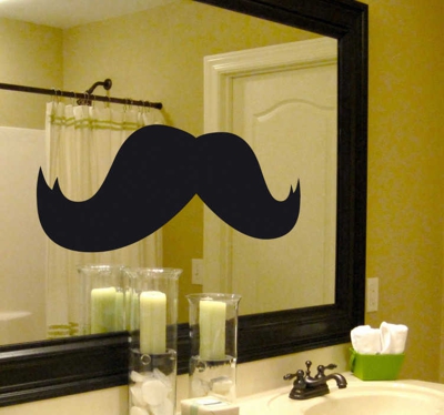 Sticker miroir moustache