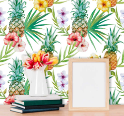 Sticker Maison Dessins d'Ananas et Fleurs precio