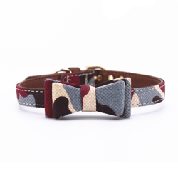 Collier en cuir camouflage bordeaux precio