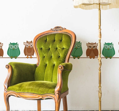 Frise Autocollante Lignes de hibou