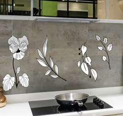 Sticker fleur armoires de cuisine precio