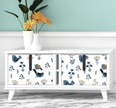 Sticker Chambre Enfant feuilles et oiseaux