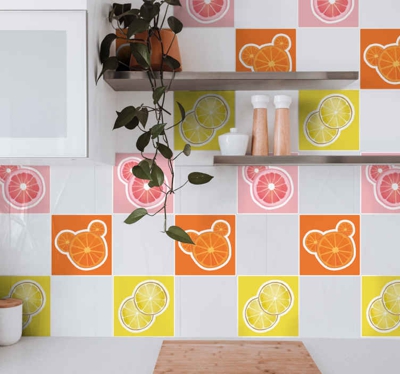 Autocollant Carrelage Tuiles de fruits en tranches