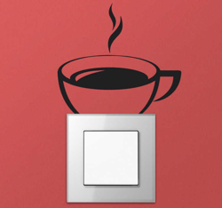 Sticker pour interrupteur tasse de café características