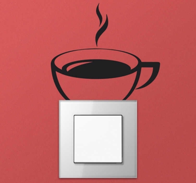 Sticker pour interrupteur tasse de café