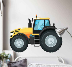 Sticker Mural Jouet Tracteur jaune en oferta