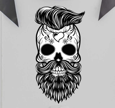 Sticker crâne hipster