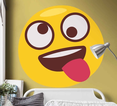 Sticker Mural Personalisé Emoji qui tire la langue
