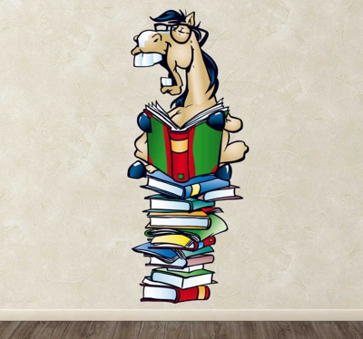 Sticker enfant cheval livres